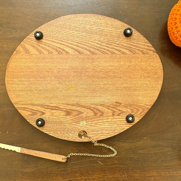 Vintage Cheese Board with Glass Dome and Teakwood Base- “Spice of Life” Pattern - Picture 3 of 5